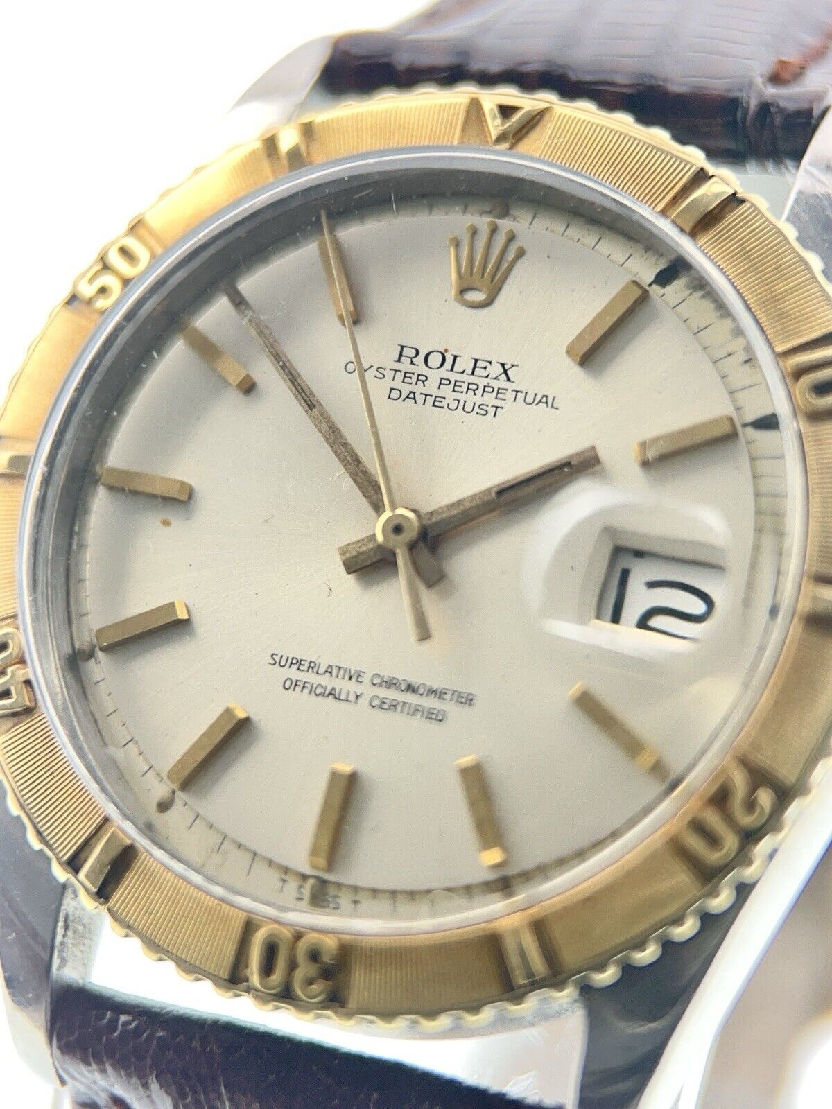 Rolex Datejust Turn-O-Graph Gold & Steel Silver Color Dial 36mm Automatic 1625