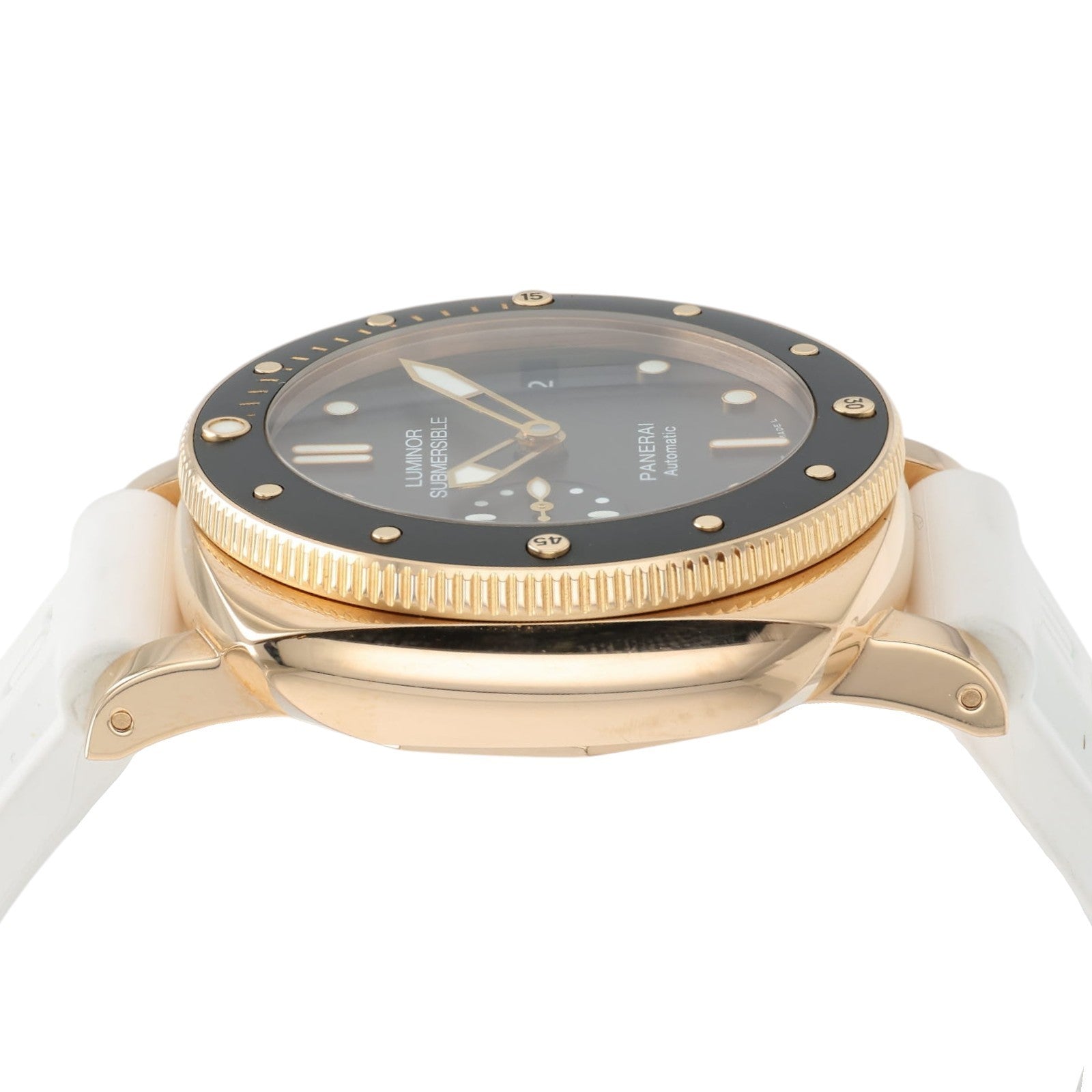 Panerai Luminor Submersible Black Dial 18k Rose Gold 42mm Automatic Mens PAM0068