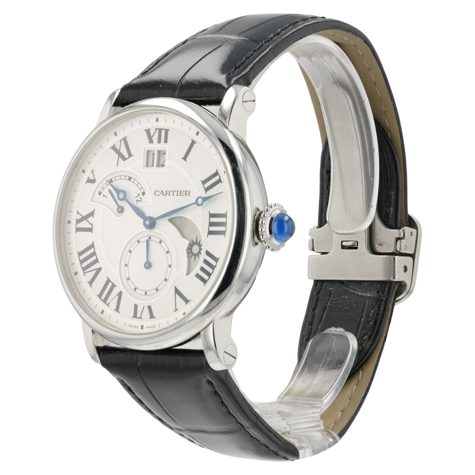 Cartier Rotonde Retrograde GMT Silver Dial Steel 42mm Automatic Mens W1556368