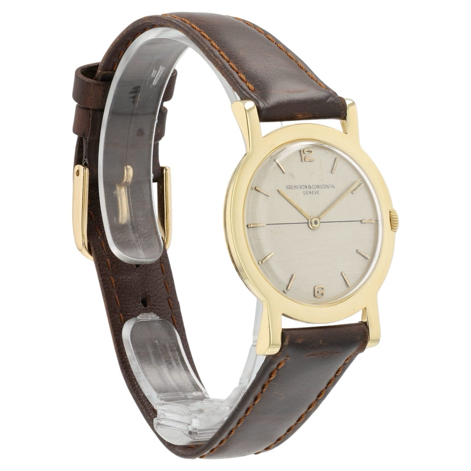 Vacheron Constantin Silver Sector Dial 18k Yellow Gold 32mm Wind Up Watch 4898