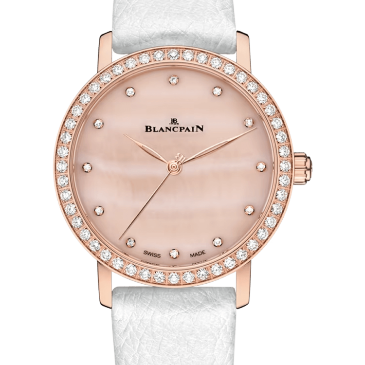 Blancpain Villeret Ultraplate Pink Mother of Pearl Diamond Ladies Watch - 6102 2954C 95A