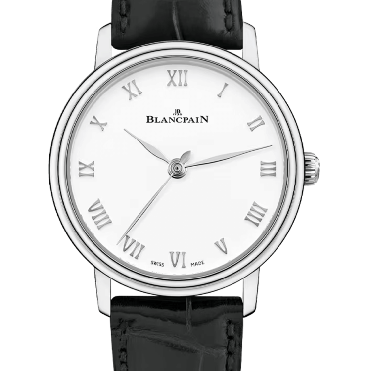 Blancpain Villeret Ultraplate 29mm Steel Black Alligator Ladies Watch - 6104 1127 55A