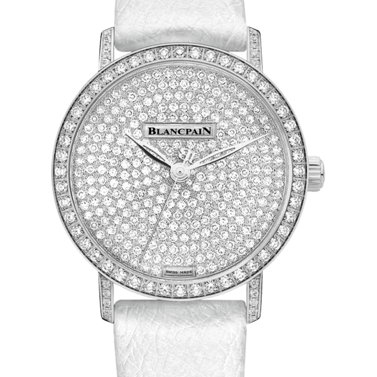 Blancpain Villeret Ultraplate Diamond White Gold Ostrich Ladies Watch - 6104 1963 58A
