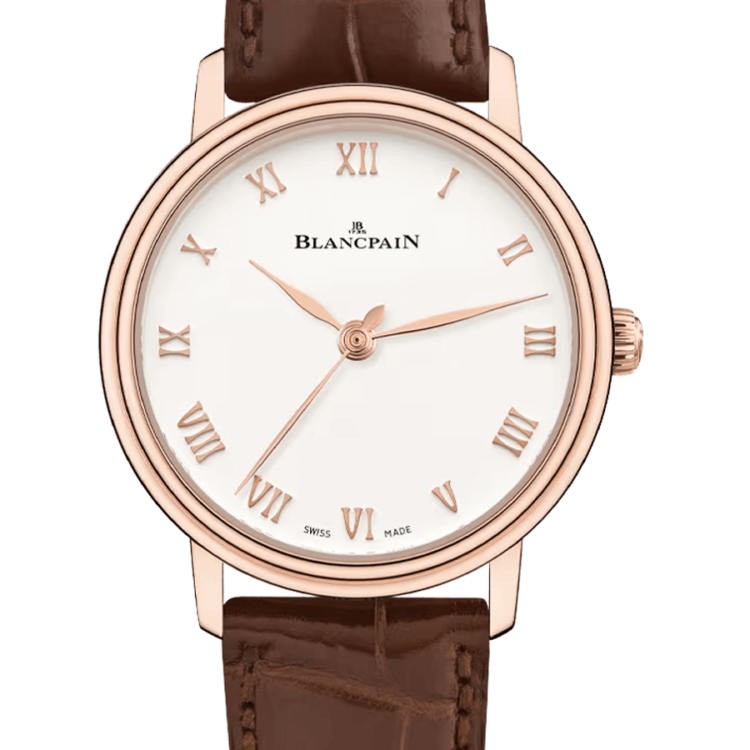 Blancpain Villeret Ultraplate 29mm Red Gold Brown Alligator Ladies Watch - 6104 3642 55A