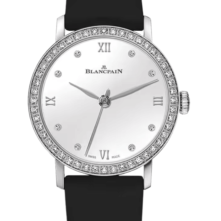 Blancpain Villeret Ultraplate 29mm Fabric & Alligator Multi-Strap Diamond Ladies Watch - 6104 4628 95A