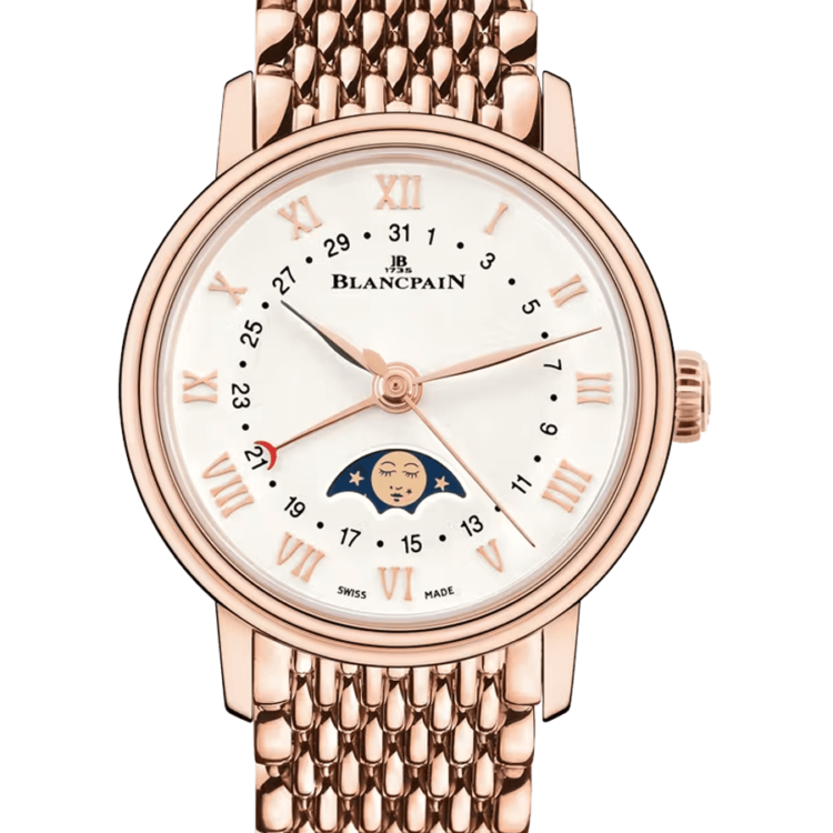 Blancpain Villeret Quantieme Phases de Lune Red Gold Ladies Watch - 6106 3642 MMB