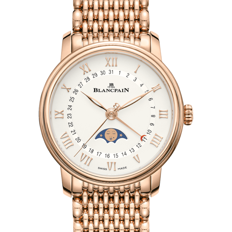 Blancpain Villeret Quantieme Phases de Lune Red Gold Ladies Watch - 6126 3642 MMB