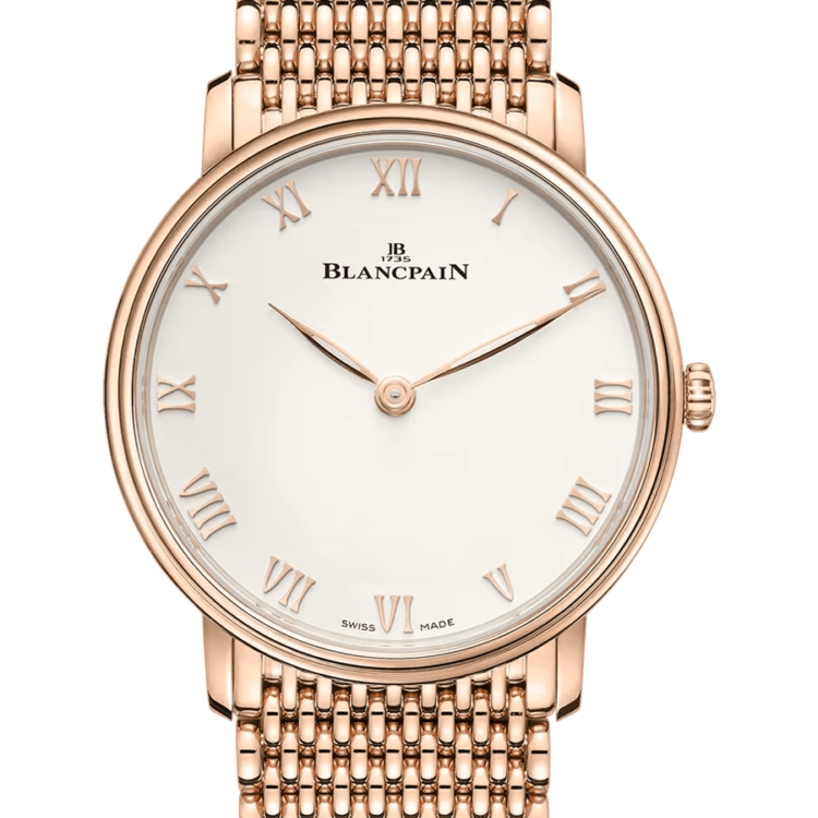 Blancpain Villeret Ultraplate Red Gold Mille Mailles Ultra-Slim Men's Watch - 6605 3642 MMB