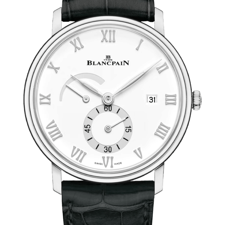 Blancpain Villeret Ultraplate Power Reserve Ultra-Slim Black Alligator Men's Watch - 6606A 1127 55B