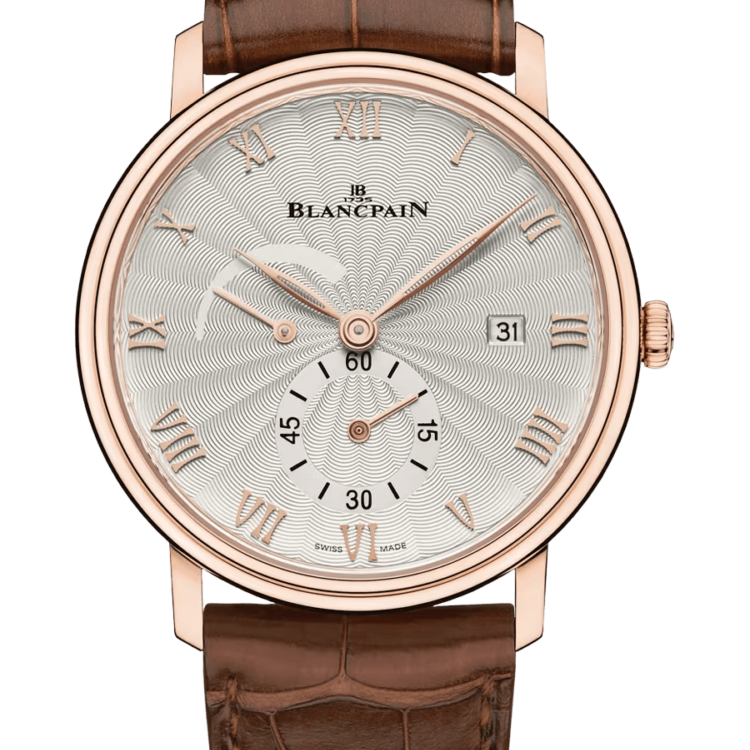 Blancpain Villeret Ultraplate Power Reserve Ultra-Slim Red Gold Alligator Men's Watch - 6606A 3642 55A