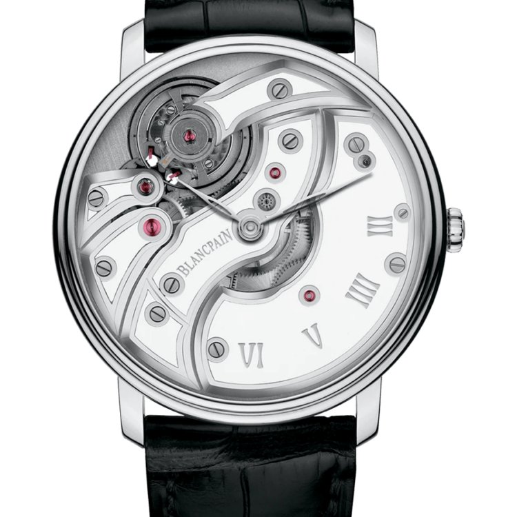 Blancpain Villeret Mouvement Inverse White Ultra-Slim Men's Watch - 6616 1527 55B