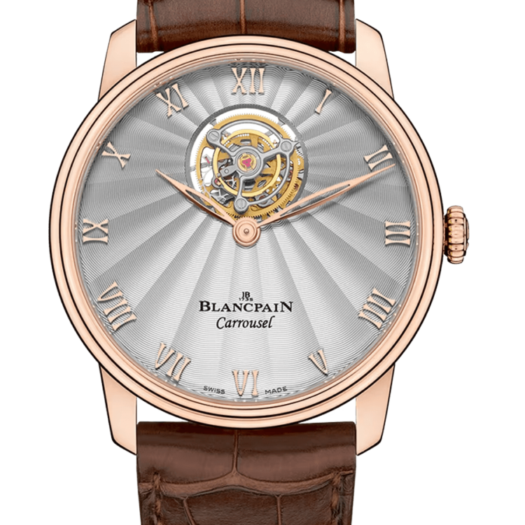 Blancpain Villeret Carrousel Volant Une Minute Red Gold Alligator Men's Watch - 66228 3642 55B