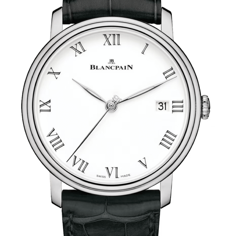 Blancpain Villeret 8 Jours White Gold Black Alligator Men's Watch - 6630 1531 55B