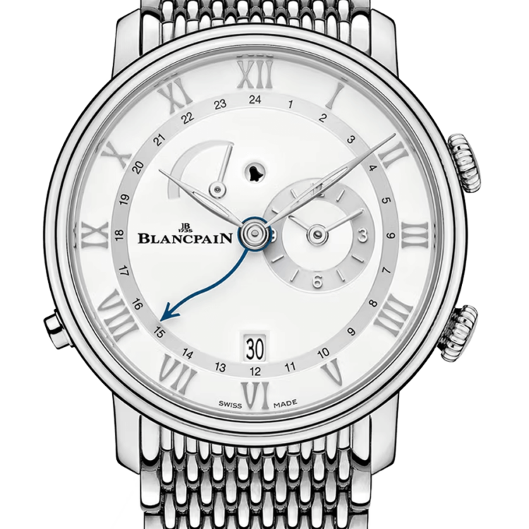 Blancpain Villeret Reveil GMT Steel Mille Mailles Men's Watch - 6640 1127 MMB