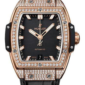 Hublot Spirit Of Big Bang King Gold Pave Watch - 39 mm - Black Dial-665.OX.1180.LR.1604