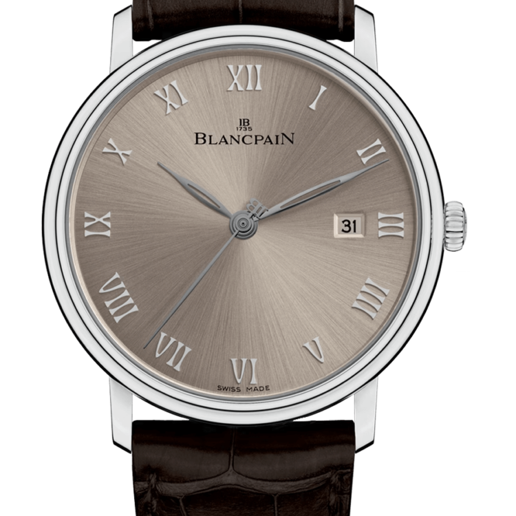 Blancpain Villeret Ultraplate Date 40mm White Gold Alligator Men's Watch - 6651 1504 55A