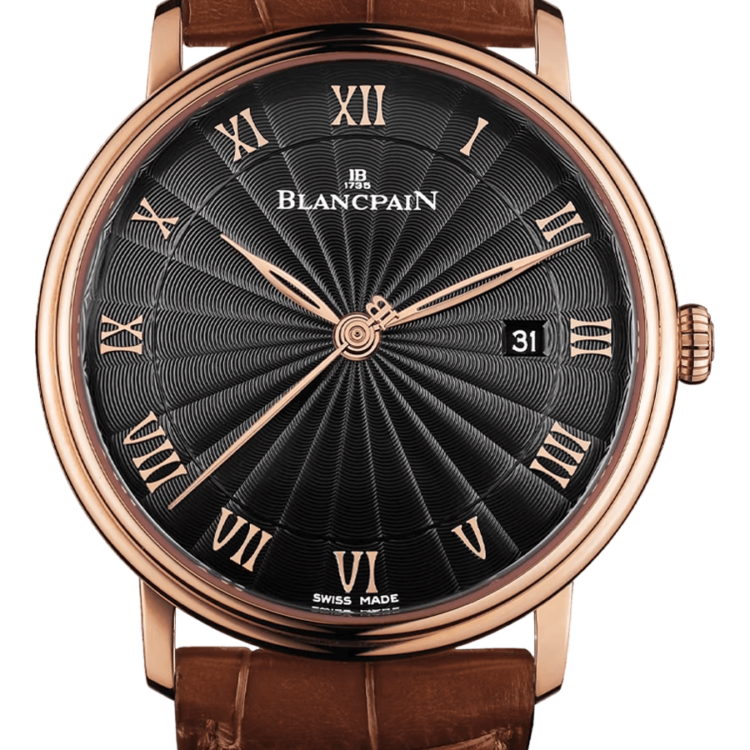 Blancpain Villeret Ultraplate Date 40mm Red Gold Brown Alligator Men's Watch - 6651 3630 55B