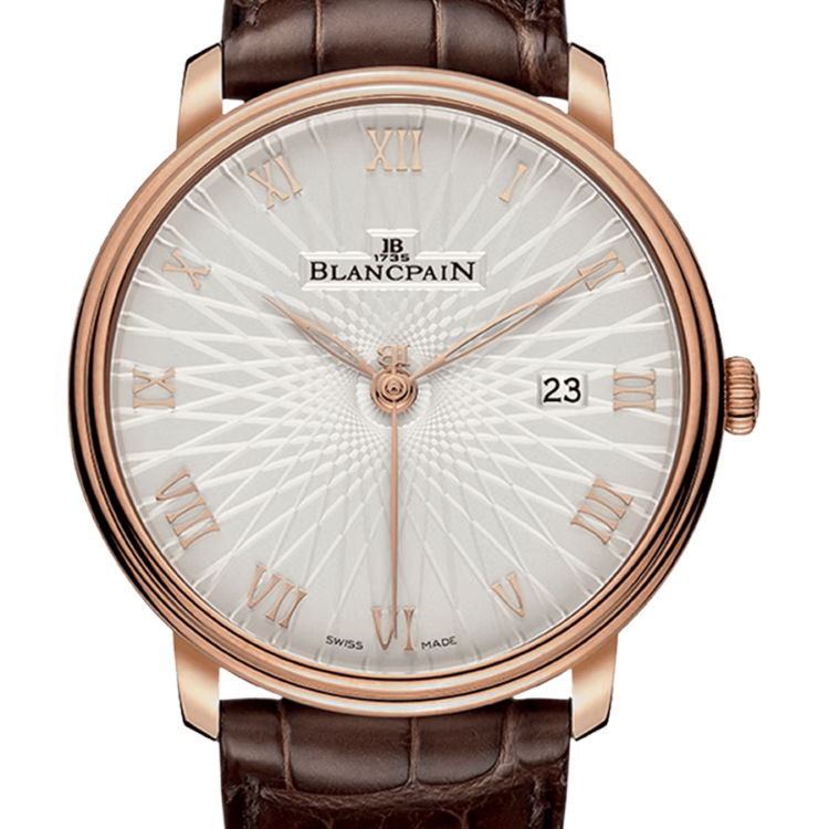 Blancpain Villeret Ultraplate Ultra-Slim Red Gold Brown Alligator Men's Watch - 6651C 3642 55A