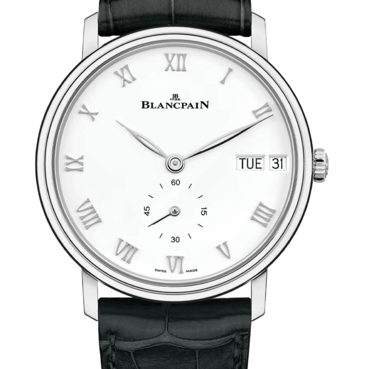 Blancpain Villeret Jour Date Steel & Black Alligator Men's Watch - 6652 1127 55B