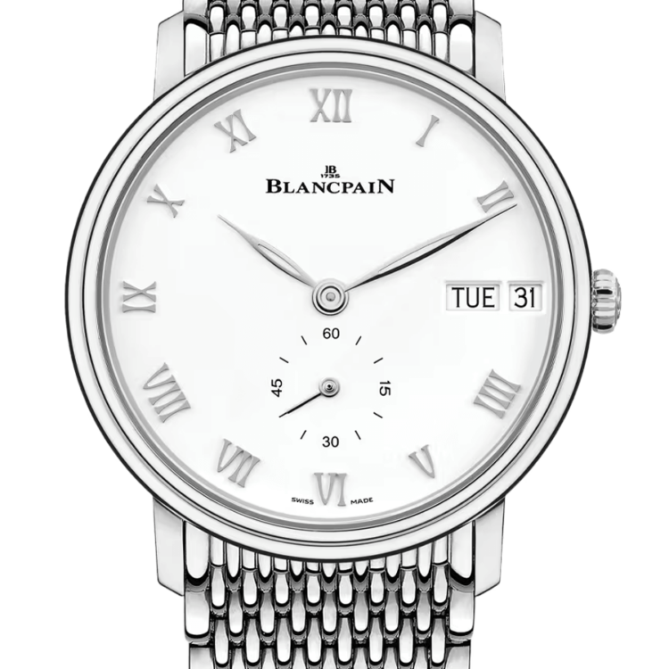 Blancpain Villeret Jour Date Mille Mailles Steel Men's Watch - 6652 1127 MMB