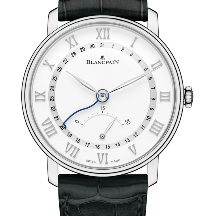 Blancpain Villeret Ultraplate Date Retrograde Seconds Black Alligator Men's Watch - 6653Q 1127 55B