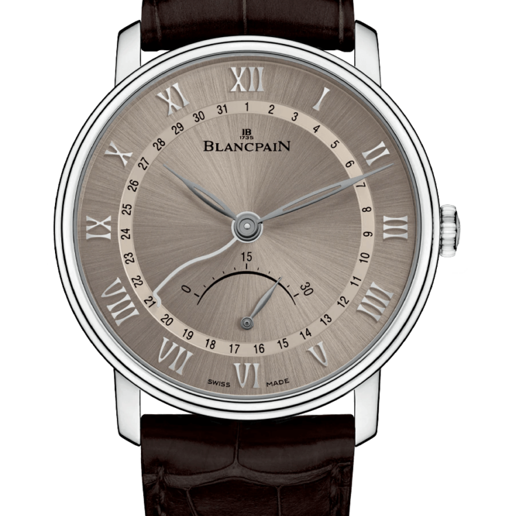 Blancpain Villeret Ultraplate Date Retrograde Seconds Brown Alligator Men's Watch - 6653Q 1504 55A