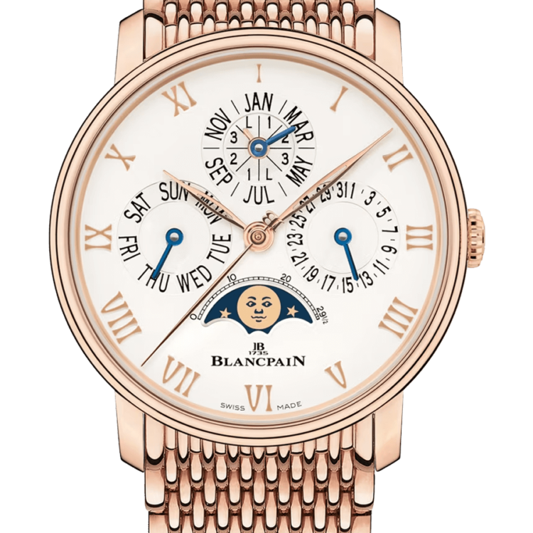 Blancpain Villeret Quantieme Perpetuel Phases de Lune Red Gold Men's Watch - 6656 3642 MMB