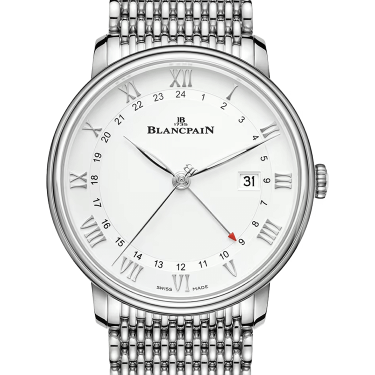 Blancpain Villeret GMT Date Steel Mille Mailles Men's Watch - 6662 1127 MMB