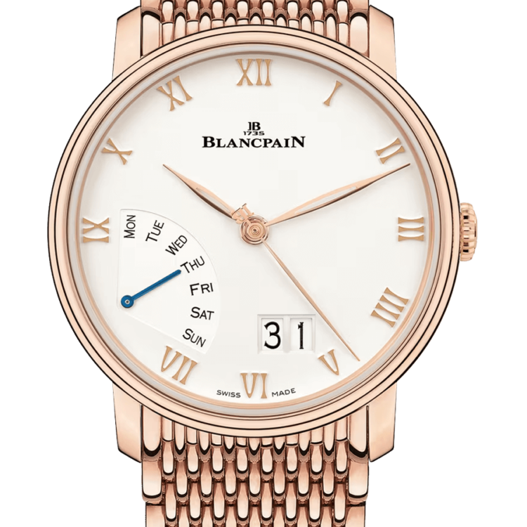 Blancpain Villeret Grande Date Jour Retrograde Red Gold Men's Watch - 6668 3642 MMB