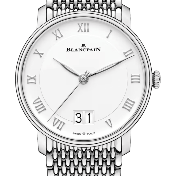 Blancpain Villeret Grande Date Mille Mailles Steel Men's Watch - 6669 1127 MMB