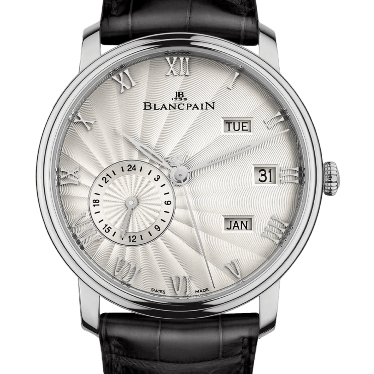 Blancpain Villeret Quantieme Annuel GMT White Gold Black Alligator Men's Watch - 6670 1542 55B