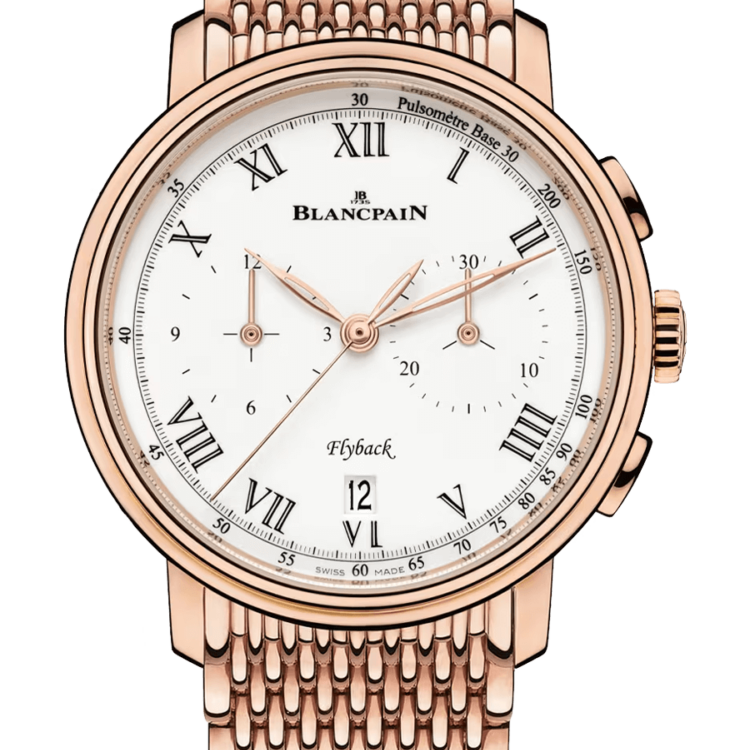 Blancpain Villeret Chronographe Flyback Pulsometre Red Gold Men's Watch - 6680F 3631 MMB