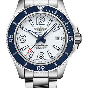 Breitling Superocean Automatic 42 Watch - Steel - White Dial - Steel Bracelet - A17366D81A1A1