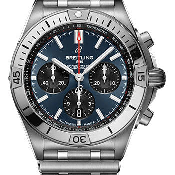 Breitling Chronomat B01 42 Watch - Stainless Steel - Blue Dial - Metal Bracelet - AB0134101C1A1