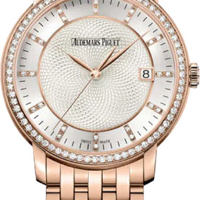 Audemars Piguet Jules Audemars Selfwinding 39mm Silver Guilloche Index Diamond Set Rose Gold | 15173OR.ZZ.1270OR.01