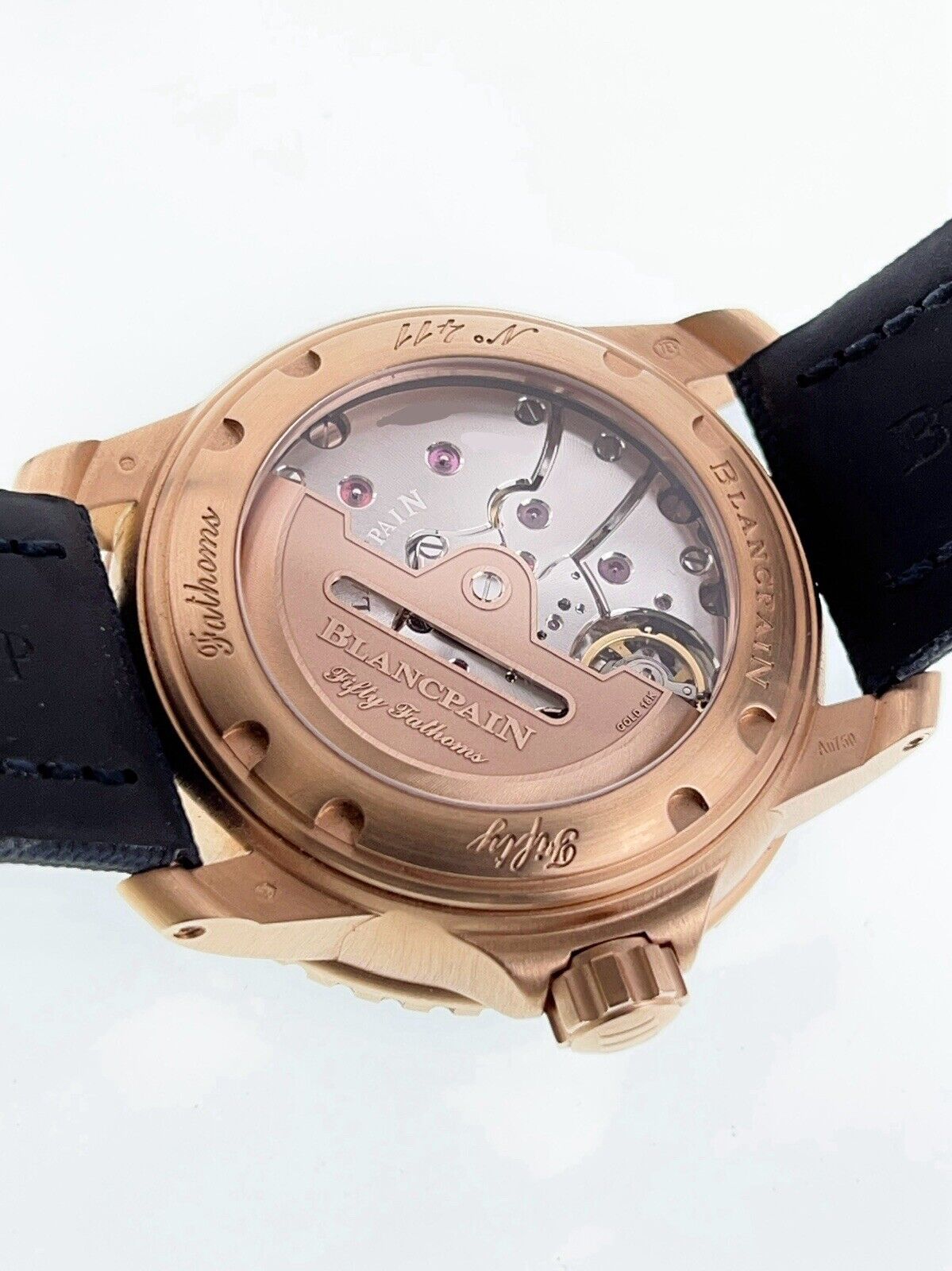 Fifty Fathoms 5015A-3630-63B Rose Gold Blue Blancpain Watch | Birmingham Luxury Watches