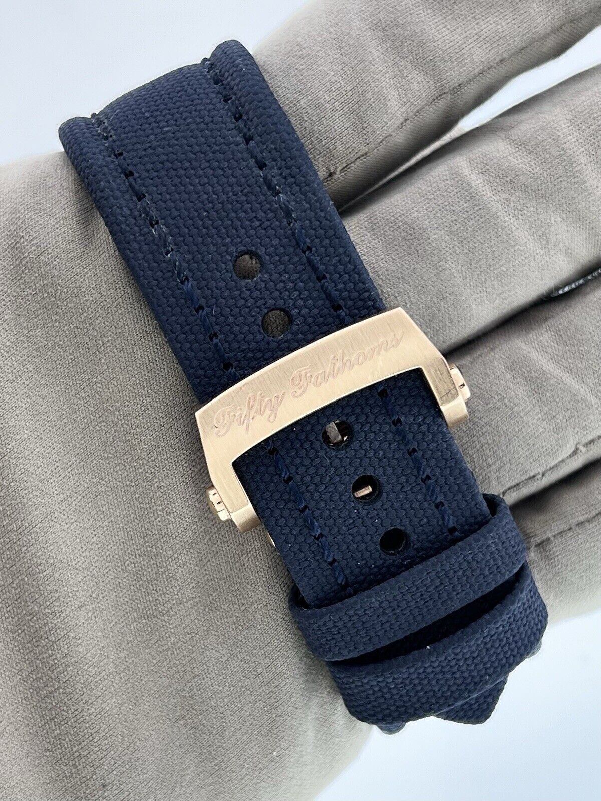 Fifty Fathoms 5015A-3630-63B Rose Gold Blue Blancpain Watch | Birmingham Luxury Watches