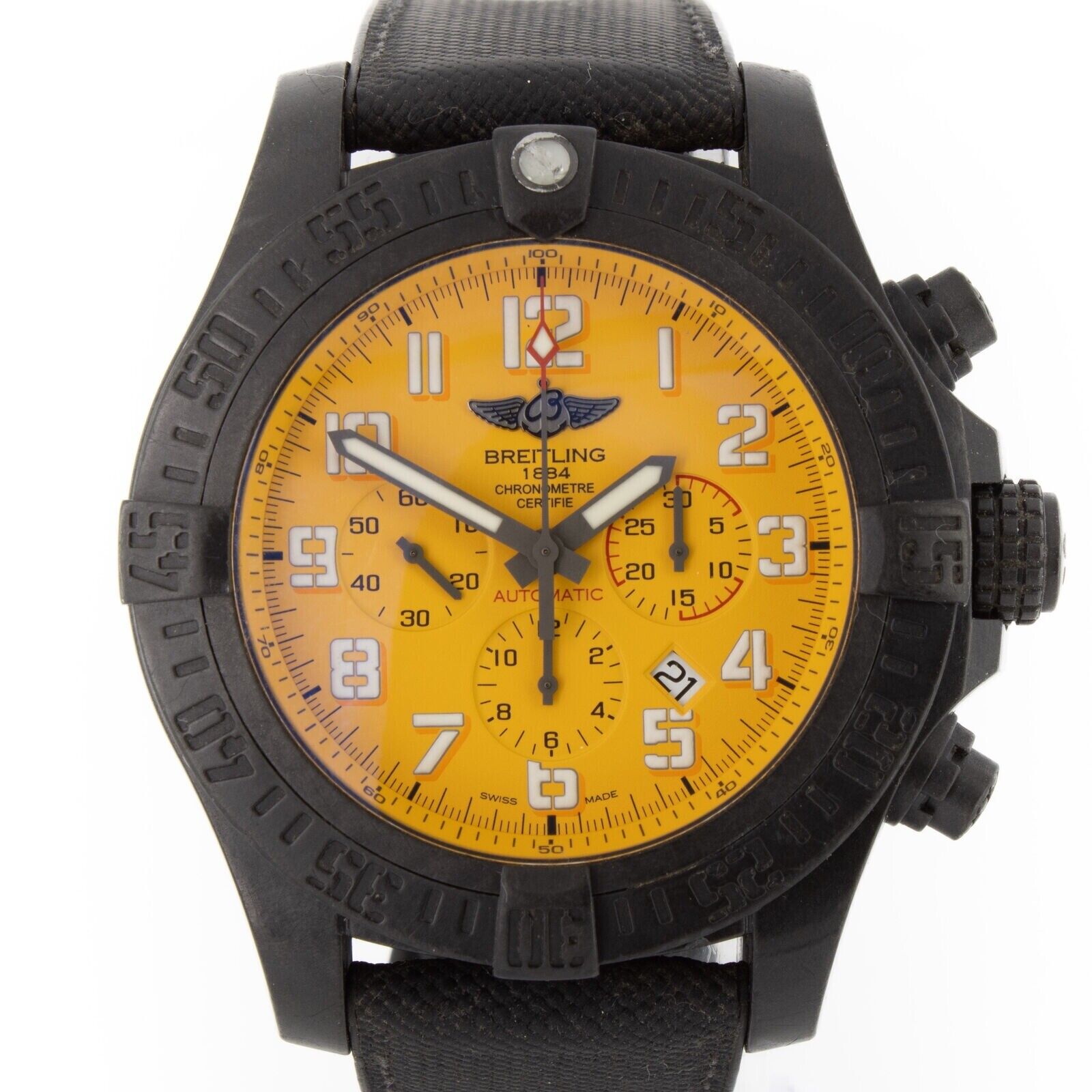 Breitling Avenger Hurricane Cobra Yellow Dial XB0170 | Birmingham Luxury Watches Michigan