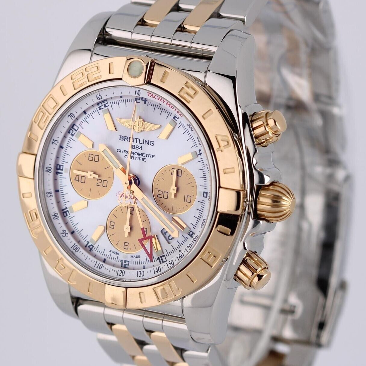 Breitling Chronomat 44 GMT Steel Rose Gold CB0420 | Birmingham Luxury Watches