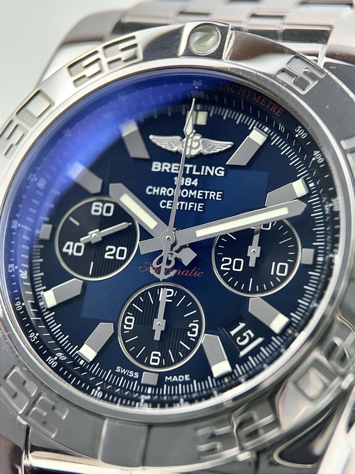 Breitling Chronomat 44 Steel Blue AB0110 | Birmingham Luxury Watches Michigan