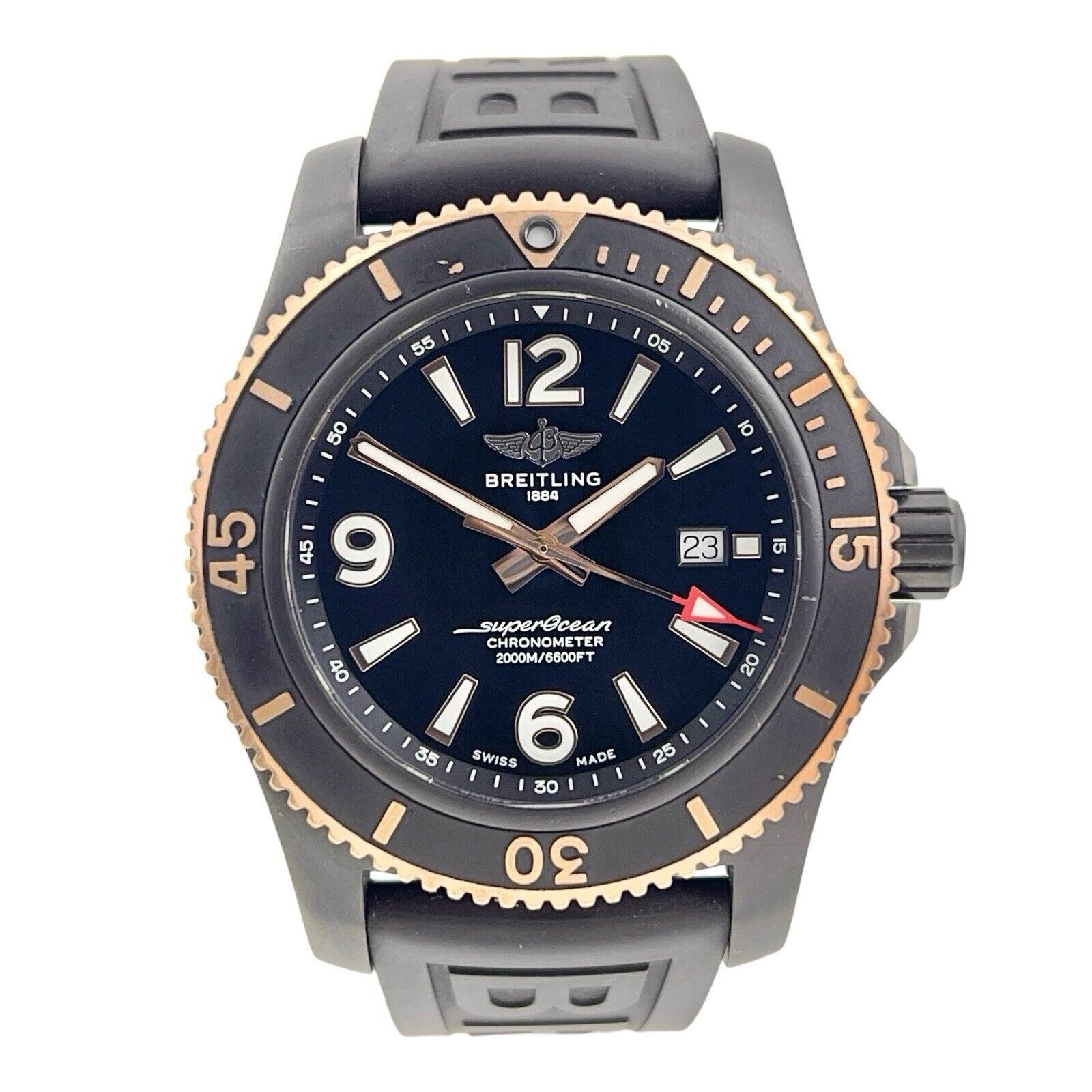 Breitling Superocean 46 Black Steel 18k Rose Gold U17368 | Birmingham Luxury Watches Michigan