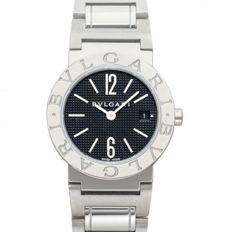 Bvlgari Diagono Quartz Black Dial Stainless Steel Ladies Watch