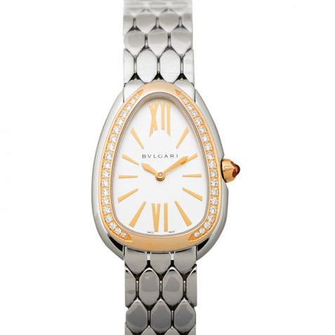 Bvlgari Serpenti Seduttori Quartz White Dial Diamond Bezel Ladies Watch