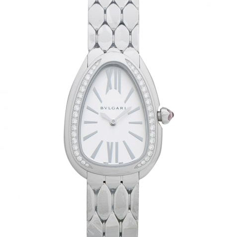 Bvlgari Serpenti Seduttori 33mm Quartz Silver Dial Diamond Bezel Ladies Watch