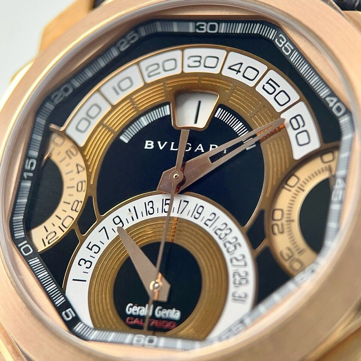 18k Rose Gold Bulgari Octo Gerald Gentra Retrograde | Birmingham Luxury Watches Michigan