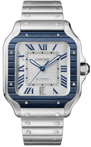 Cartier Santos De Cartier Large Automatic Stainless Steel Interchangeable Metal And Rubber - WSSA0047