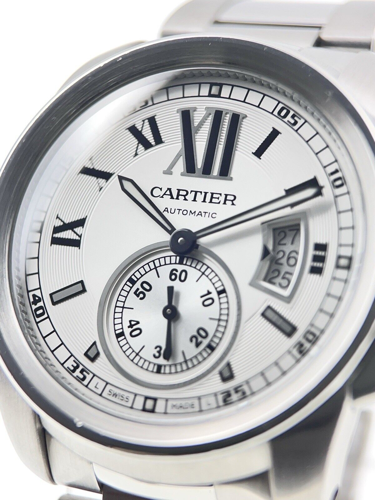 Cartier Calibre De Cartier 42mm Stainless Steel White Dial 3389 Watch