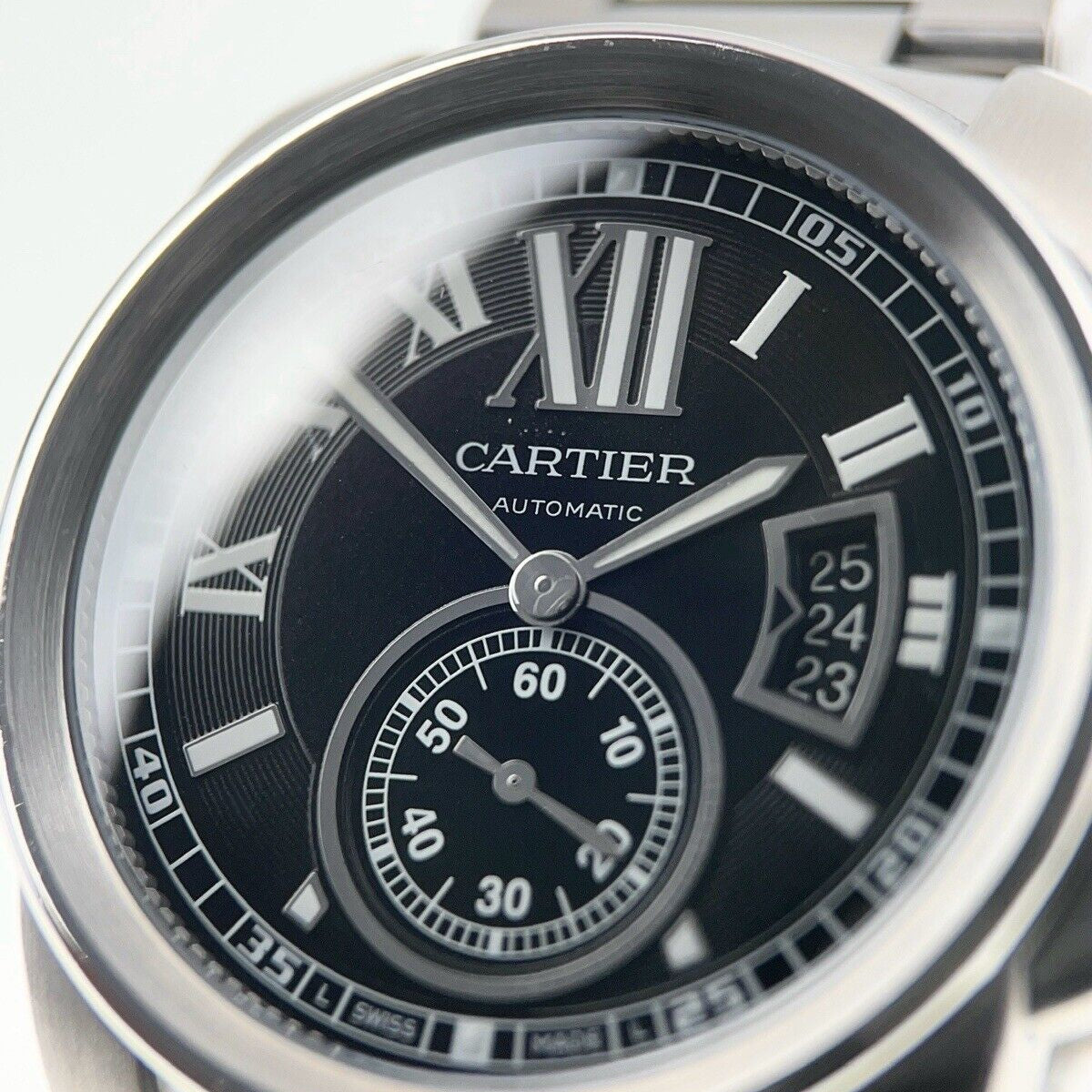 Mens Calibre de Cartier 42mm Stainless Steel Automatic W7100041