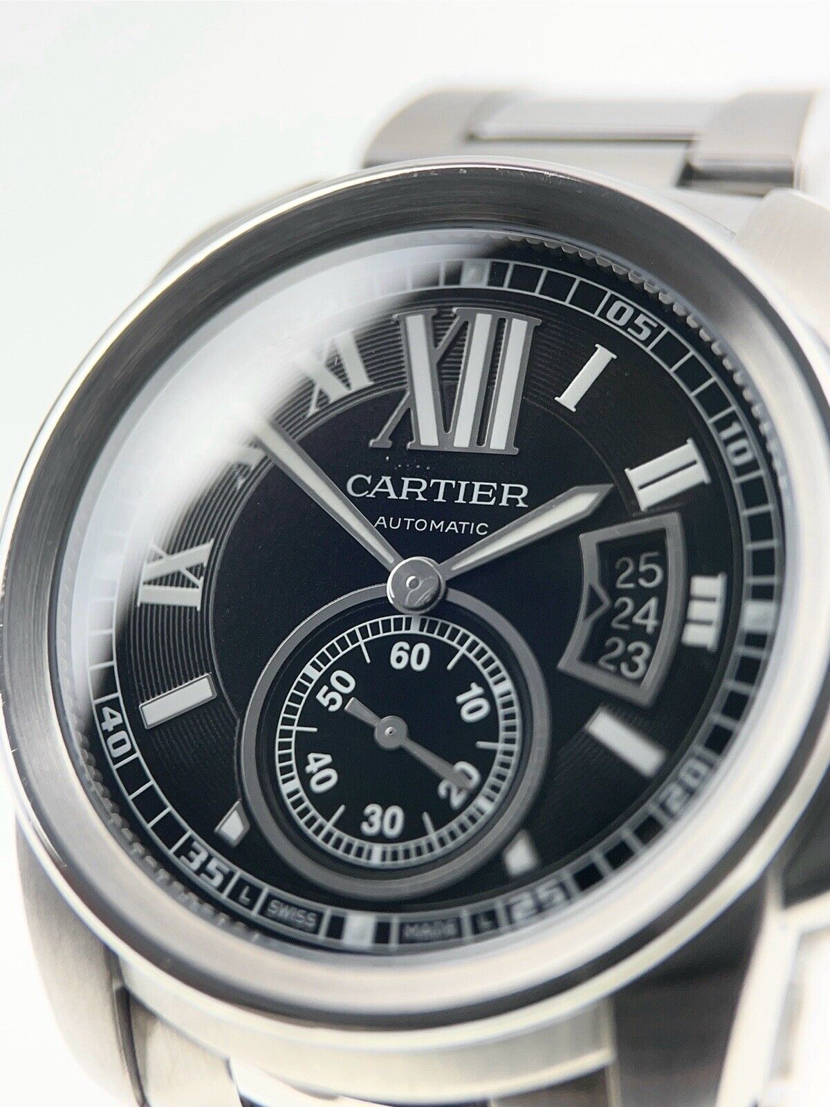 Mens Calibre de Cartier 42mm Stainless Steel Automatic W7100041