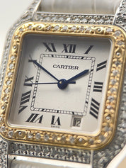 Cartier Panthere Yellow Gold and Stainless Steel Diamond Bezel 1100